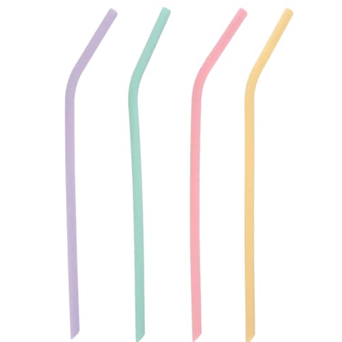 7 Best Bent Reusable Straws That Make Sipping a Breeze 5 Extra Long Bent Silicone Reusable Straws (Set of 4)