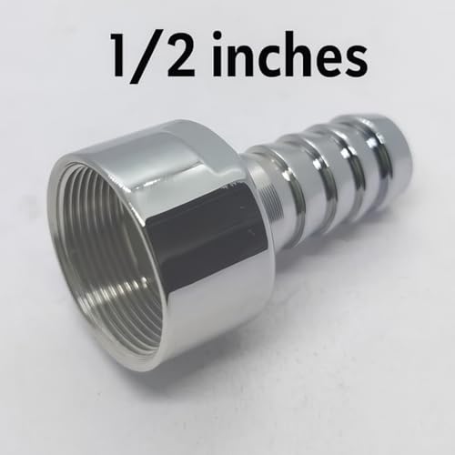 Image of Nozzle Pipe Connector Tap Adaptor For Garden Hose,Washing Machine Faucet Fitting Attachment,Chrome Plated Water Hose For indoor and Outdoor Use (Female(inside Rings /Thread))