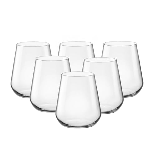 Bormioli Rocco Inalto Stemless Wine Glass, 15-3/4-Ounce, Set of 6