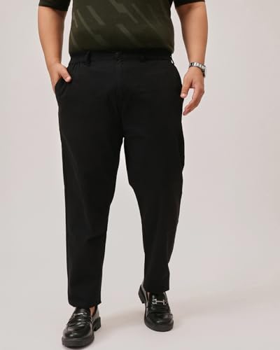 Image of Plus Size Men Stretchable Chino Pants Pure Cotton Casual Trousers for Men