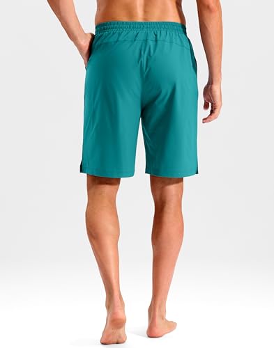 Pudolla Men's Swim Trunks 9"/11" Quick Dry Board Shorts Bathing Suits Beach Shorts for Men with Pockets - No Liner(Lake Green 9 Inseam-4XL) — view 2