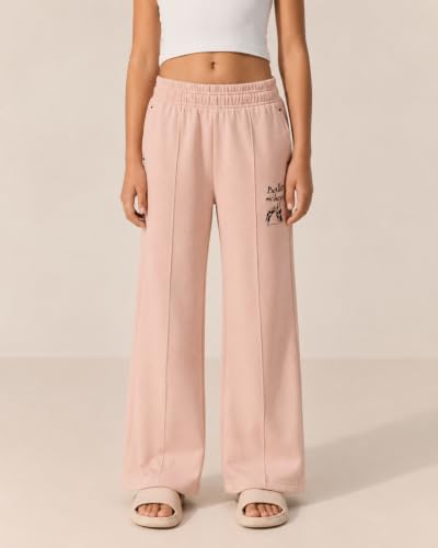 Image of Alan Jones Clothing Girl's Wide Leg Fit Mid Rise Track Pant