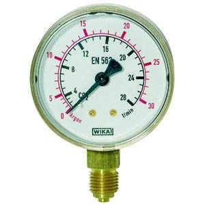 Plattenfedermano, Chemie, G 1/2 radial unten, 0 - 6,0 bar, 100