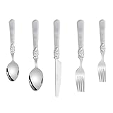 Ustensiles performants en acier inoxydable : Conçu comme une collection pratique de 5 pièces, cet ensemble de couverts une couverture totale des repas familiaux. Son ensemble d'ustensiles complet permet des expériences de dîner fluides et agréables.