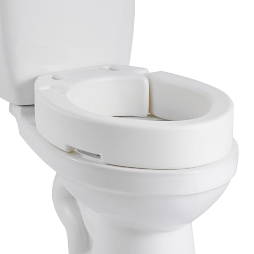 VEVOR Rehausseur de Toilette Capacité de Charge 136,08 kg, Réhausse WC Hauteur de Levage de 8,89 cm, Siège de Toilette Surélevé Allongée, avec Ouverture...