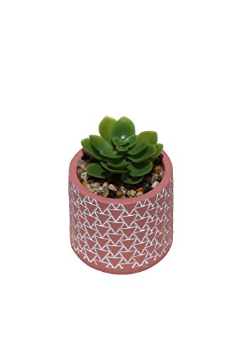 kit 3 Vasos em Cerâmica Cachepot com Planta Artificial