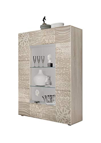 - 100% Made in Italy VE.CA. Mobile Vetrina, Mobile d\'ingresso Takao Rovere vetrinetta