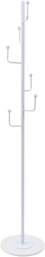 Miniatura 3 de Perchero de metal moderno de 67 pulgadas con 6 ganchos, base estable de mármol para abrigos, sombreros, bolsos, bolsos, pasillo, pasillo,
