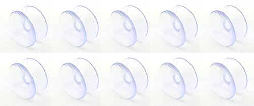 GiftWrap Etc. Small Double Sided Suction Cups - 20 mm, Set of 10, Clear, Christmas, for Glass Windows, Windshield, Tile, Kitchen, Bathroom Mirror, Shower Wall, Terrarium, Car Window, Office