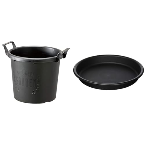 大和プラスチック 鉢 プランター グロウコンテナ 350×300×H287mm 容量11.0L 30型 ブラック【皿セット】（Amazon）