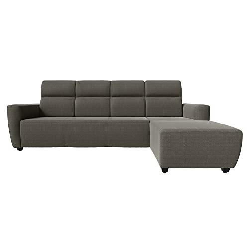 Image of Wakefit Sofa Set | 3 Year Warranty | Sofa 3 Seater, 3 Seater Sofa for Living Room, Wooden Sofa Set, 3 Seater + Right Aligned, Sofa for Living Room - Belize(Omega : Grey)