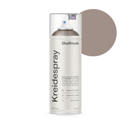 shelfmade Kreidespray braun - hochwertiges Kreidefarbe Spray in braun - matte chalk Sprayfarben - deckendes Chalk Spray (Coffee - Kaffeebraun)