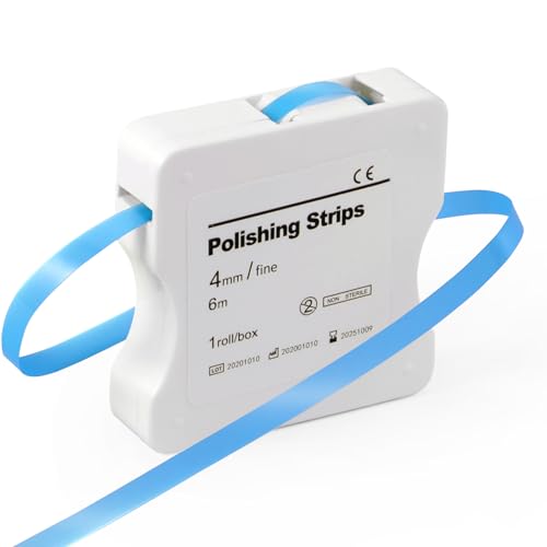 Dental Polishing Strips, Teeth Abrasive &amp; Finishing Strips 4mm x 6M, Inter-Dental Oral Care Cleaning Tool - Sanding Grinding Whitening Teeth (Blue) - 12 Months Warranty