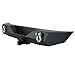 Restyling Factory -Heavy Duty Rock Crawler Rear Bumper With 2'' Hitch Receiver-Textured Black for 07-18 Jeep Wrangler JK