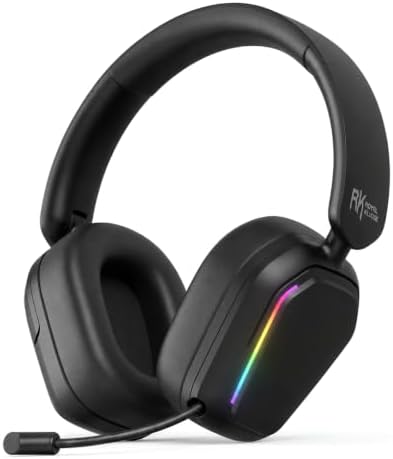 RK ROYAL KLUDGE HG101 V2 Wireless Gaming Headset, 2.4G/Bluetooth 6.0/3.5mm Wired Headphones, 7.1 Surround Sound, 40mm Drivers, Memory Foam Cushions, Works with Xbox, PS4/5, PC, Switch, Black