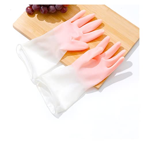 ZZYQDRTT Küchenhandschuhe aus Gummi zum Geschirrspülen und Reinigen (Rosa, Größe M)