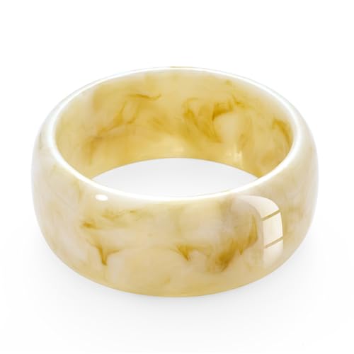 WOWORAMA Colorful Resin Acrylic Bangle Bracelets for Women Geometric Chunky Mottled Acetate Resin Bangles Wide Acrylic Plastic Bracelets Statement Jewelry