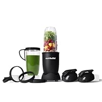 nutribullet Pro 900, Elektrischer Mixer, zerkleinerer, Smoothie Mixer, Multifunktionsmixer, 900w leistung, 900ml und 710ml Becher, matt schwarz, NB910MB