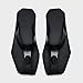 BWSEOBG Men's Genuine Leather Flip-Flops Fashion Square Toe Flat Beach Sandals Casual Comfort Thong Slides Sandals for Vacation Leisure (Black,8)