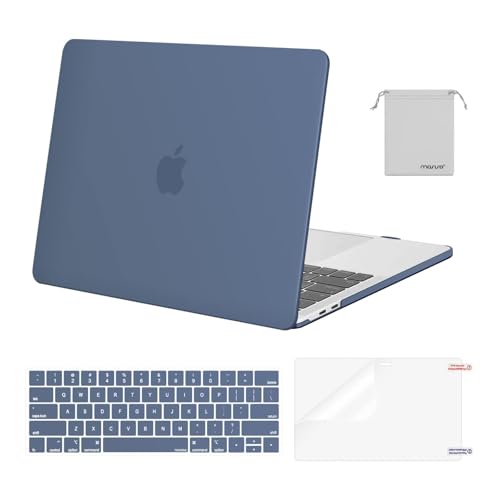 MOSISO Compatible with MacBook Pro 13 inch Case M2 2025, 2024, 2023, 2022-2016 A2338 M1 A2251 A2289 A2159 A1989 A1708 A1706, Plastic Hard Shell&Keyboard Cover&Screen Film&Storage Bag, Steel Blue