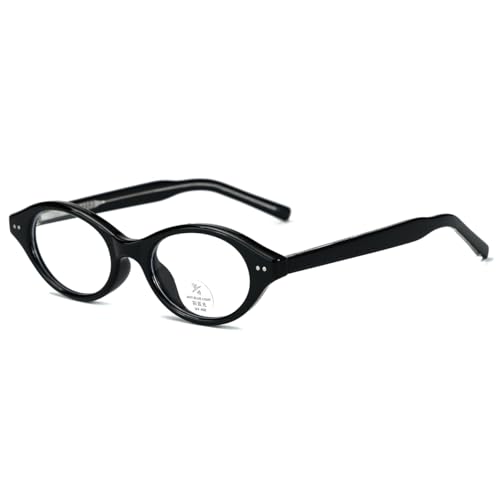 Image of Retro Oval Glasses Frame Men Tr90 Korean Style Women Small Glasses Anti Blue Light Acetate Temple