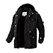 WenVen Cappotto Invernale Caldo Cappotto con Cappuccio a Vento Giaccone da Lavoro Parka Pesante Imbottita Uomo Nero XL
