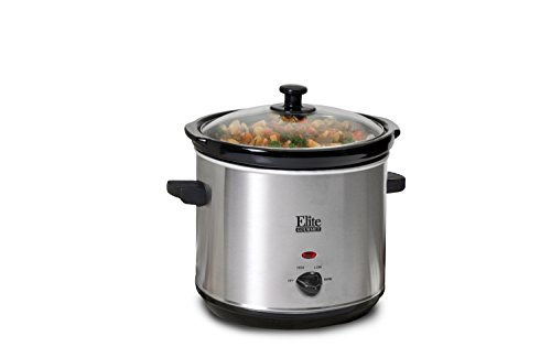 Elite Gourmet Slow Cooker, 3-Quart, Silver