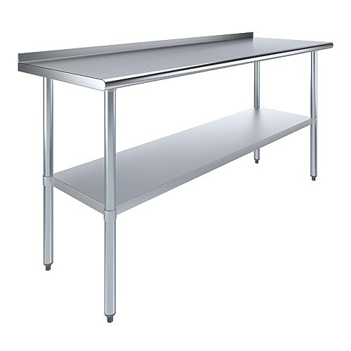 Image of AmGood Stainless Steel Work Table | Metal Utility Table (72 inch Long x 24 inch Deep)