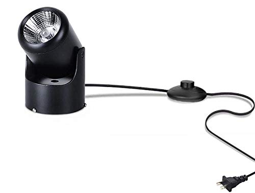 Kiven 5W Accent Uplight, Directional Adjustable Portable Spotlight Background Light,Multi-Purpose Portable Spot Light Dramatic up Lights with Hand/Foot Switch,Black