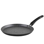 Russell Hobbs Metallic Marble Pancake Pan - 25cm Crepe Frying Pan, 9.8" Non-Stick Flat Skillet Griddle, Suitable for Induction Hobs, Soft Grip Handle, Durable Forged Aluminium, Easy Clean
