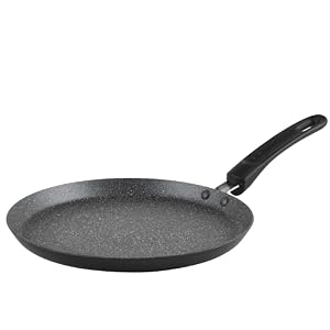 Russell Hobbs Metallic Marble Pancake Pan – 25cm Crepe Frying Pan, 9.8″ Non-Stick Flat Skillet Griddle, Suitable for Induction Hobs, Soft Grip Handle, Durable Forged Aluminium, Easy Clean