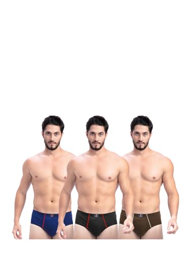 Image of Milton Mens Pure Cotton Solid Briefs with Inner Elastic|Premium Soft Breathable Underwear for Men|Comfort-Fit Waistband for All-Day Wear|Multi-Color, Color Name May Vary as per Availability|Pack of 3