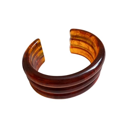 Image of 1Pc Resin Wide Round Bangle Bracelets Minimalist Jewelry for Women Geometric Bohemian Colorful Wrap Bracelet Elegant Round Acrylic Holiady Chunky Thick Bracelet