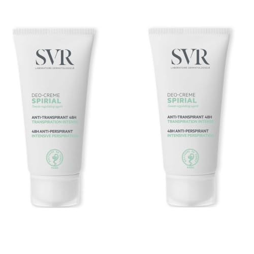 SVR - Spirial Deo-Cream + Refill - Gama Spirial – Antitranspirante multizona de 48 horas – Para sudoración normal a excesiva – Clorhidrato de aluminio, probióticos, tierra de diatomeas – 50 ml