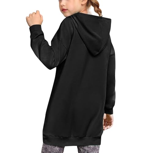 Girls Hoodies Oversized Long Pullover Hooded Sweatshirt Casual Long Sleeve Pullover Tops with Pockets4