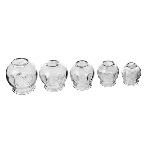 5 unidades de copas de ventosa de vidrio grueso para terapia de ventosas, seguras y aptas para masaje y uso doméstico, fuerte adherencia y bordes suaves miniatura 1