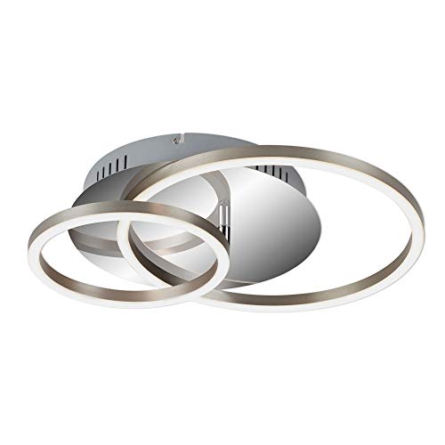 BRILONER Leuchten Plafoniera A LED Con Moduli Girevoli - Dimmerabile Con Interruttore, 30W, 2400 Lumen, 3000K Bianco Caldo, Cromo