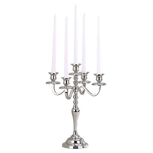 Elegance 5-Light Silver Finish Hampton Candelabra, 16