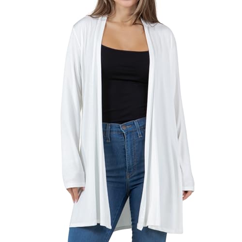 Image of Azules Long Sleeve Womens Cardigan, Flowy Longer Rayon Sweater Lightweight Cardigan for Casual or Dressy Outfits