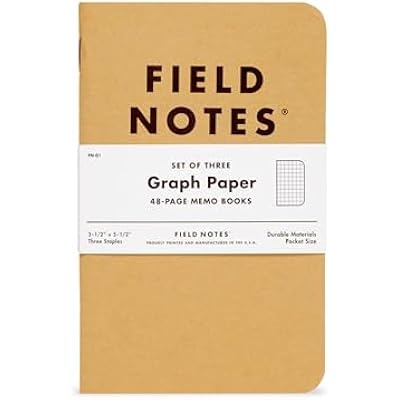 Field Notes: Original Kraft 3-Pack - Graph Paper Memo Books - Grid Paper 48 Page Pocket Notebooks - 3.5 x 5.5