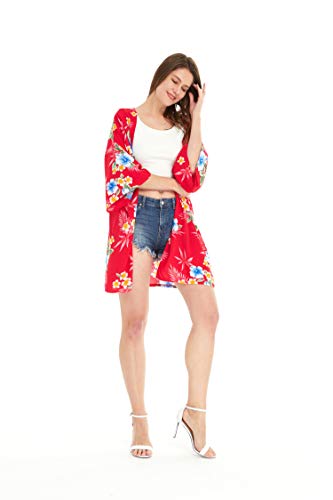 Image of Matchable Family Hawaiian Luau Men Women Girl Boy Clothes in Hibiscus Red