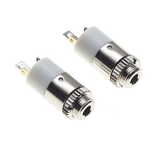 Keple 2.5mm Jack Socket, Stereo, Chassis, Panel Plating Mount Solder Connector With 2 Terminals And Locking Nut