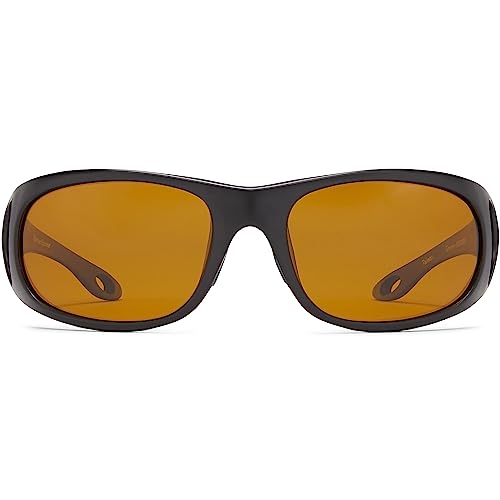 Fisherman Eyewear Men's Grander Polarized Rectangular Sunglasses, Black, 37mm,58mm,140mm