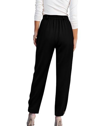 BTFBM Work Pants Women Business Casual Outfits Fall 2025 Elastic High Waist Dress Trousers Pockets Long Tapered Slacks2