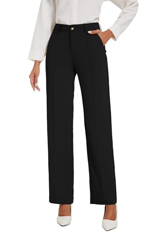 Womens Dress Pants Stretchy Business Casual Work Pants Straight Leg Slacks for Office