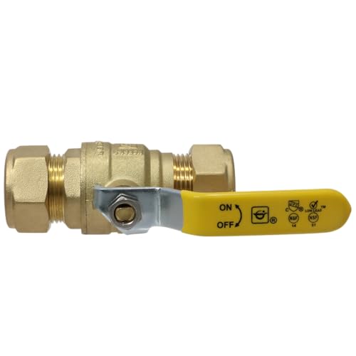 XFITTING 3/4 inch Compression Ball Valve, Full Port, Brass, 600 WOG (Water, Oil, Gas), 1 Piece