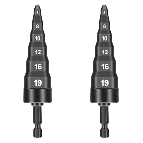 2Pcs Swaging HVAC Repair Tools, 6 in 1 Copper Tube Flaring Drill Kits, Air Conditioner Pipe Expander Tubing Set with 6mm 8mm 10mm 12mm 16mm 19mm Bits