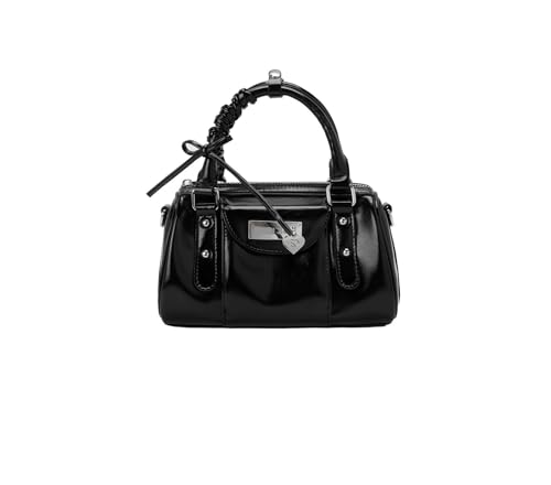 Y2K Handbag for Women, Faux Leather Shoulder Bag for women, Vintage Crossbody Bag with Bow knot&Heart Shape Pendant