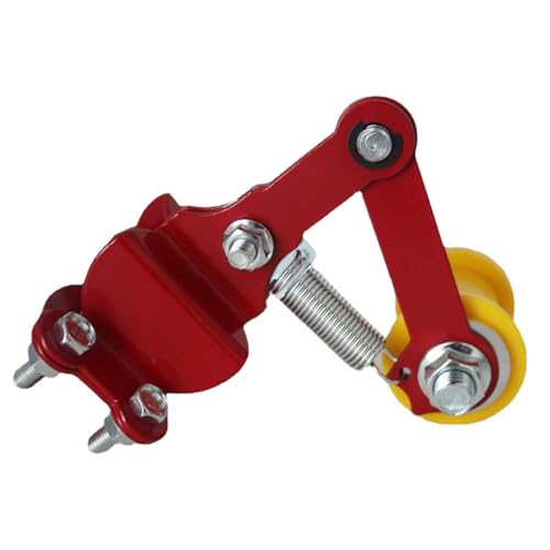 Universal Motorcycle Chain Tensioner Spring Loaded Chain Adjuster Roller for Dirt Pit Pro Dirt Bike Minibike (Red)