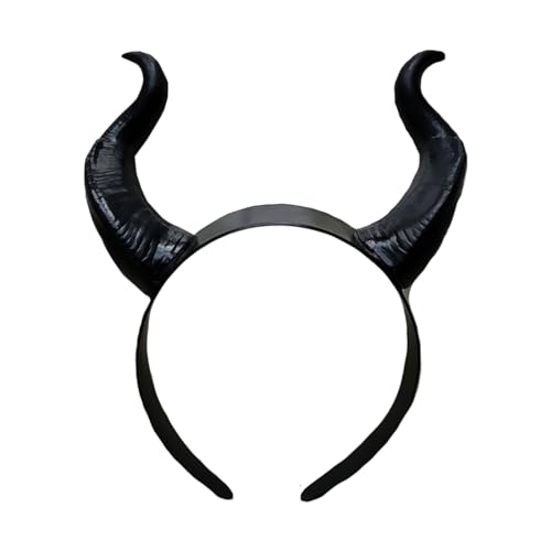 Generic Black Devil Horns Headband Devil Dress Up Hair Hoop Hair Accessories for Women Men Halloween Cosplay Costume Party
